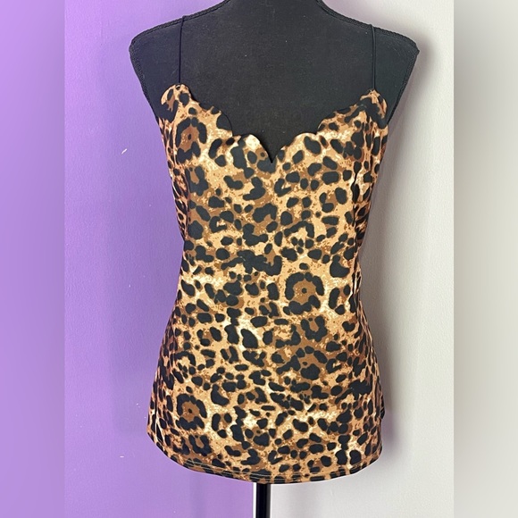 3Xl plus size cheetah leopard print tank top blouse - Picture 3 of 5